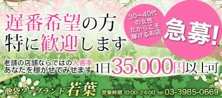 若葉 - 池袋のソープランド求人情報
