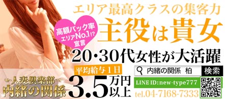 人妻倶楽部内緒の関係 柏店 - 柏のデリヘル求人情報