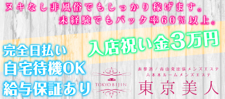 TOKYOBIJIN~東京美人~ - 六本木・白金・赤坂のメンズエステ(非風俗)求人情報