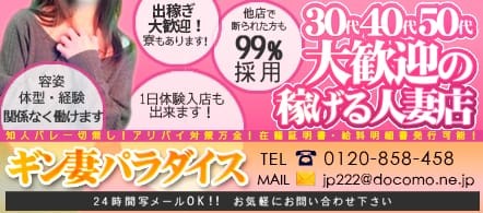 ギン妻パラダイス 十三店 - 十三のホテルヘルス求人情報